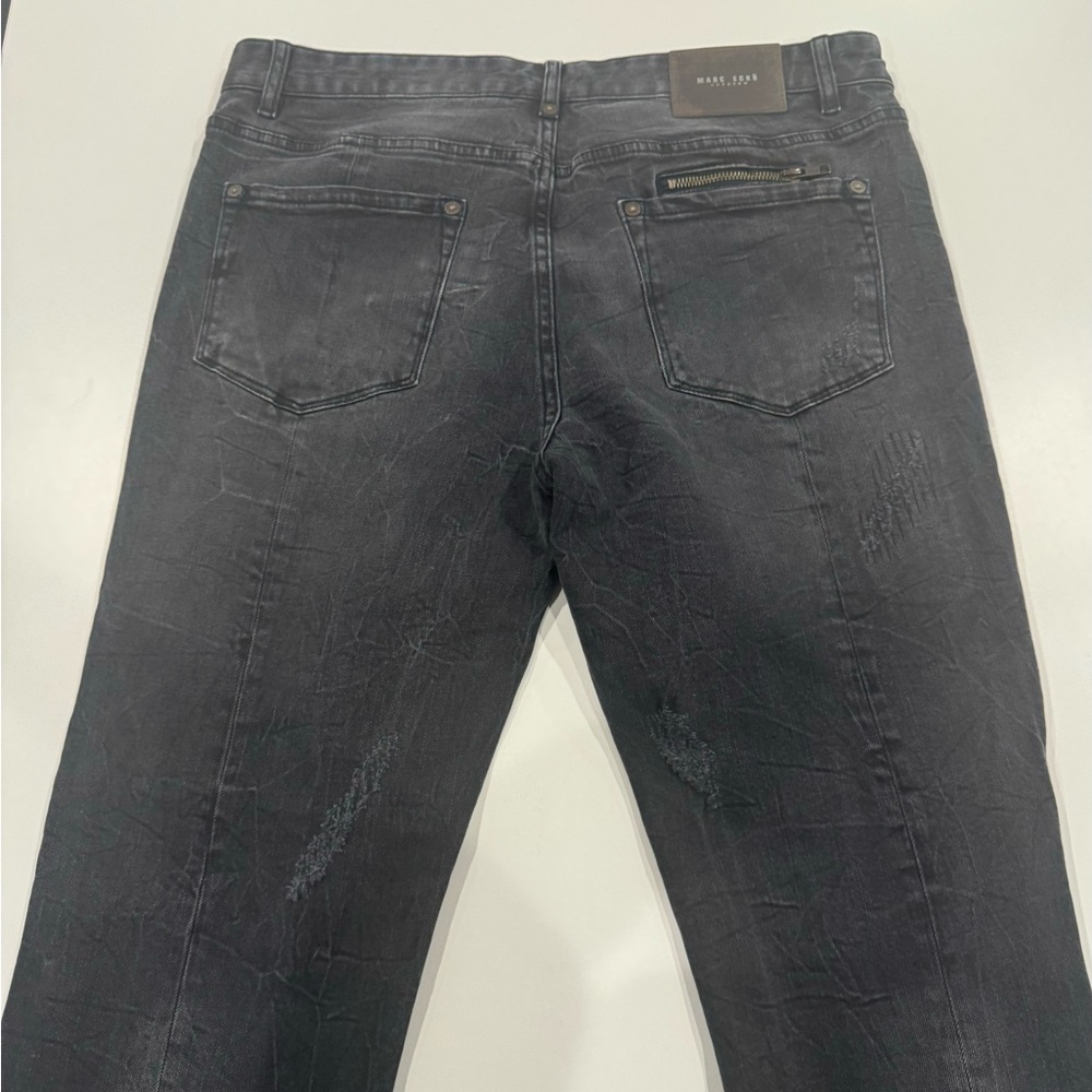Men's Black Distressed Marc Ecko Jeans Cut & Sew - Picture 5 of 9